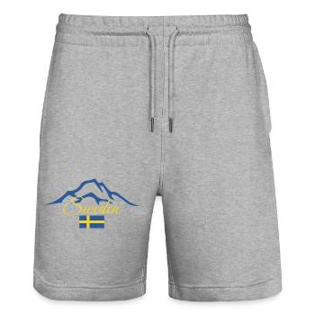 Suède Montagnes Suède - Short de jogging bio TRAINER Stanley/Stella unisexe - gris chiné - Devant - Nik (191cm) & Marisol (170cm)