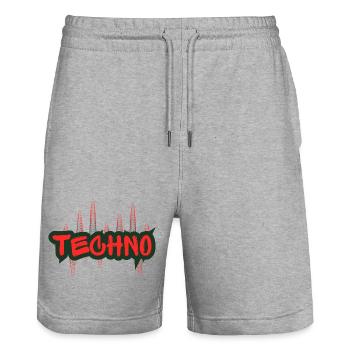 Nuit Techno Graffiti - Short de jogging bio TRAINER Stanley/Stella unisexe - gris chiné - Devant - Nik (191cm) & Marisol (170cm)