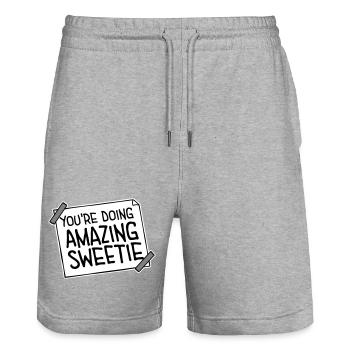 You're Doing Amazing Sweetie Funny Encouraging - Stanley/Stella Trainer Unisex Organic Jogging Shorts - heather grey - Front - Nik (191cm) & Marisol (170cm)