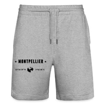 Montpellier France Coordonnées Gps Globe - Short de jogging bio TRAINER Stanley/Stella unisexe - gris chiné - Devant - Nik (191cm) & Marisol (170cm)