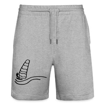 Surfeur surfeur - Short de jogging bio TRAINER Stanley/Stella unisexe - gris chiné - Devant - Nik (191cm) & Marisol (170cm)