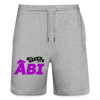 team_abi- - Stanley/Stella Trainer Unisex Organic Jogging Shorts - heather grey - Front - Nik (191cm) & Marisol (170cm)