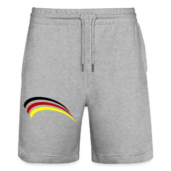 Germany Flag Design - Stanley/Stella Trainer Unisex Organic Jogging Shorts - heather grey - Front - Nik (191cm) & Marisol (170cm)
