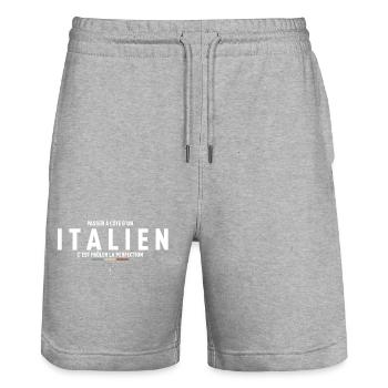 Passer A Cote D Un Italien C Est Froler La Perf... - Short de jogging bio TRAINER Stanley/Stella unisexe - gris chiné - Devant - Nik (191cm) & Marisol (170cm)