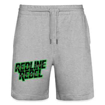 Redline Rebel Lettering Car Tuning Design - Stanley/Stella Trainer Unisex Organic Jogging Shorts - heather grey - Front - Nik (191cm) & Marisol (170cm)