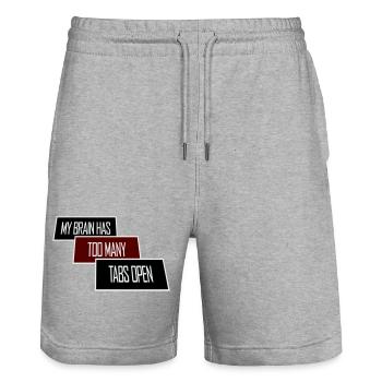 My Brain Has Too Many Tabs Open Lustig Grübeln - Stanley/Stella Trainer Unisex Organic Jogging Shorts - heather grey - Front - Nik (191cm) & Marisol (170cm)