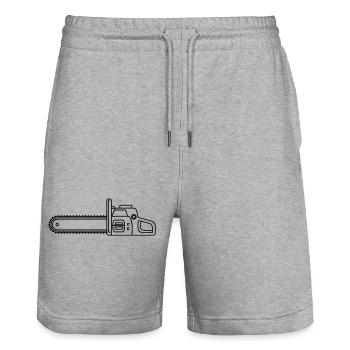 chainsaw - Stanley/Stella Trainer Unisex Organic Jogging Shorts - heather grey - Front - Nik (191cm) & Marisol (170cm)