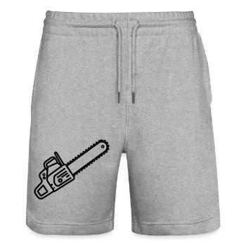 chainsaw - Stanley/Stella Trainer Unisex Organic Jogging Shorts - heather grey - Front - Nik (191cm) & Marisol (170cm)