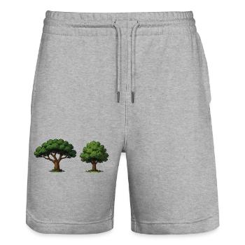 Tree duo apple tree in balance - Stanley/Stella Trainer Unisex Organic Jogging Shorts - heather grey - Front - Nik (191cm) & Marisol (170cm)