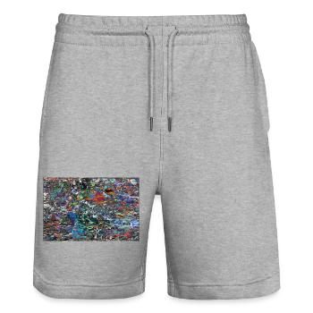 letitenho_deltitnu - Stanley/Stella Trainer Unisex Organic Jogging Shorts - heather grey - Front - Nik (191cm) & Marisol (170cm)