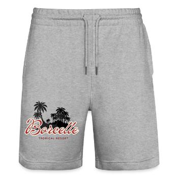 20260612_190836_0000 - Stanley/Stella Unisex Bio Joggingshorts Trainer  - Grau meliert - Vorne - Nik (191cm) & Marisol (170cm)