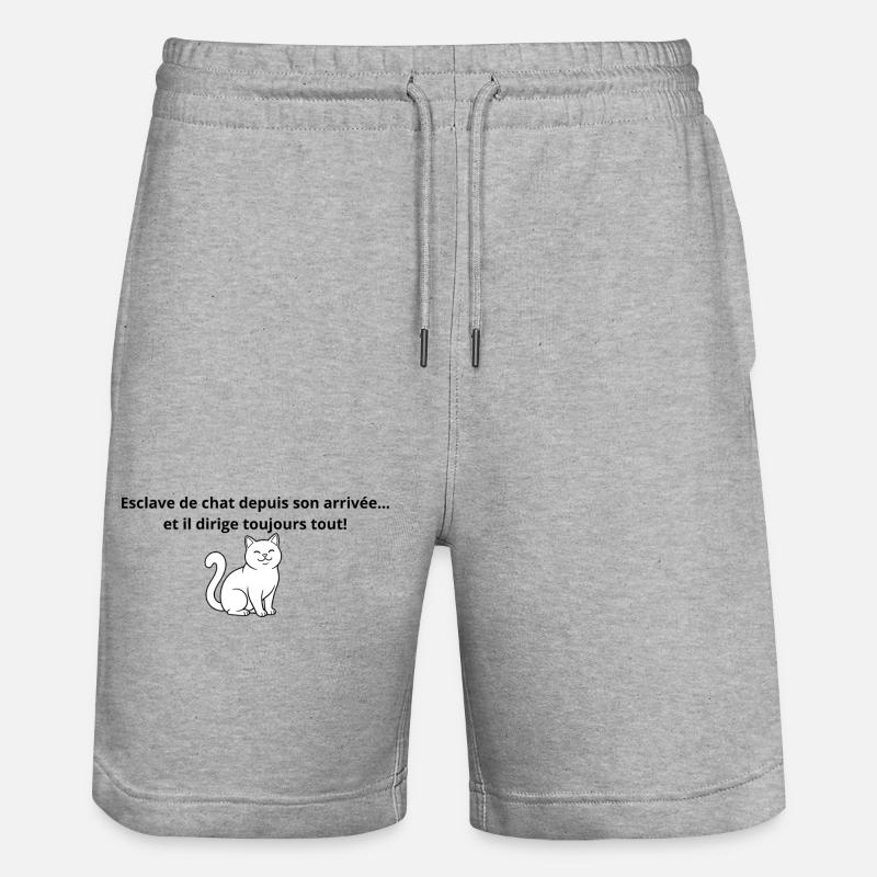 Esclave_de_chat_depuis_son_arrivée-- - Short de jogging bio TRAINER Stanley/Stella unisexe - gris chiné
