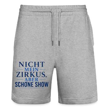 Nicht mein Zirkus, schöne Show - Stanley/Stella Unisex Bio Joggingshorts Trainer  - Grau meliert - Vorne - Nik (191cm) & Marisol (170cm)