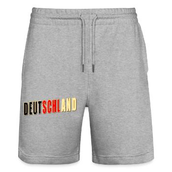 Deutschland - Stanley/Stella Unisex Bio Joggingshorts Trainer  - Grau meliert - Vorne - Nik (191cm) & Marisol (170cm)