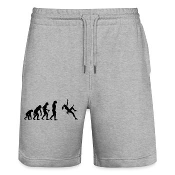 Gift idea for the boulderer with sport climbing - Stanley/Stella Trainer Unisex Organic Jogging Shorts - heather grey - Front - Nik (191cm) & Marisol (170cm)