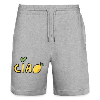 Ciao Lemon Bella Italia Sicilian Dolce Vita - Stanley/Stella Trainer Unisex Organic Jogging Shorts - heather grey - Front - Nik (191cm) & Marisol (170cm)