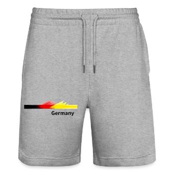 Deutschland Flagge Pinselkunst - Stanley/Stella Unisex Bio Joggingshorts Trainer  - Grau meliert - Vorne - Nik (191cm) & Marisol (170cm)