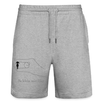 So klein mit Hut - Stanley/Stella Unisex Bio Joggingshorts Trainer  - Grau meliert - Vorne - Nik (191cm) & Marisol (170cm)