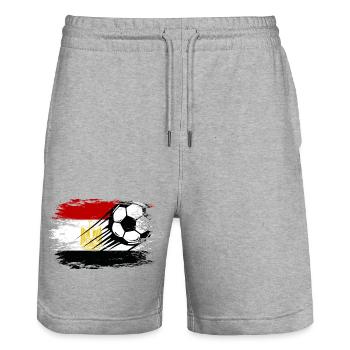 Egypt Flag Football - Stanley/Stella Trainer Unisex Organic Jogging Shorts - heather grey - Front - Nik (191cm) & Marisol (170cm)