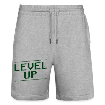 Gamer Spruch Gaming - Stanley/Stella Unisex Bio Joggingshorts Trainer  - Grau meliert - Vorne - Nik (191cm) & Marisol (170cm)