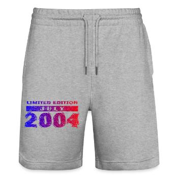 22nd Birthday Limited Edition 07/2004 - Stanley/Stella Trainer Unisex Organic Jogging Shorts - heather grey - Front - Nik (191cm) & Marisol (170cm)
