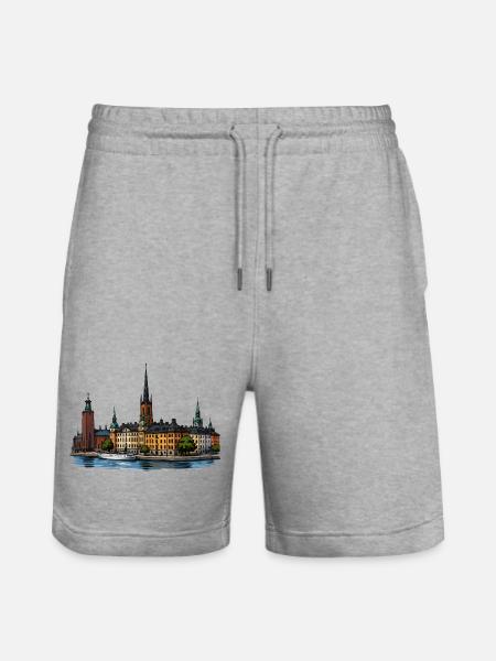 Stadt Stockholm Schweden - Stanley/Stella Unisex Bio Joggingshorts Trainer - Grau meliert