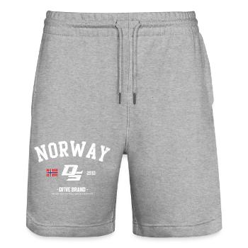 T-shirt graphique de la marque Norway Drive - Short de jogging bio TRAINER Stanley/Stella unisexe - gris chiné - Devant - Nik (191cm) & Marisol (170cm)