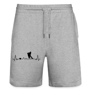 Hockey Herzschlag Für Männer und Jungen - Stanley/Stella Unisex Bio Joggingshorts Trainer  - Grau meliert - Vorne - Nik (191cm) & Marisol (170cm)