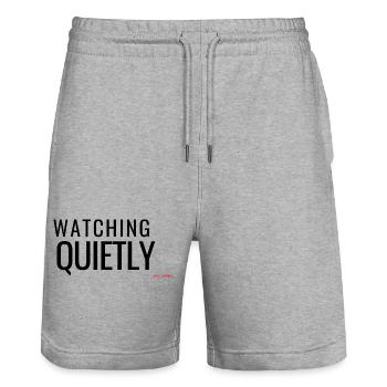 Leise minimalistische Typografie-Streetwear ansehen - Stanley/Stella Unisex Bio Joggingshorts Trainer  - Grau meliert - Vorne - Nik (191cm) & Marisol (170cm)