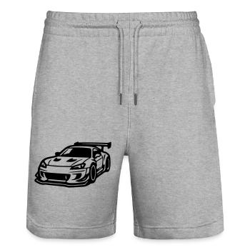 Car Sports Car Car Racing - Stanley/Stella Trainer Unisex Organic Jogging Shorts - heather grey - Front - Nik (191cm) & Marisol (170cm)