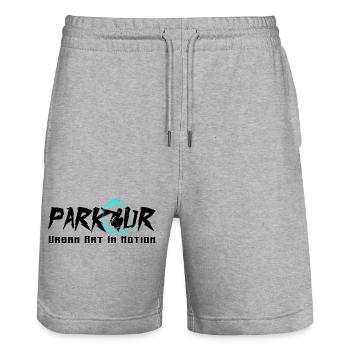 Parkour - Short de jogging bio TRAINER Stanley/Stella unisexe - gris chiné - Devant - Nik (191cm) & Marisol (170cm)