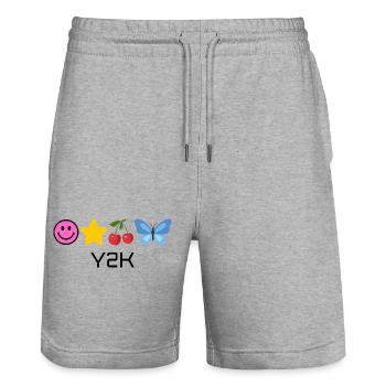 Y2K Kombi Stern Kirschen Schmetterling - Stanley/Stella Unisex Bio Joggingshorts Trainer  - Grau meliert - Vorne - Nik (191cm) & Marisol (170cm)