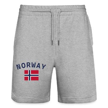 Norwegen - Stanley/Stella Unisex Bio Joggingshorts Trainer  - Grau meliert - Vorne - Nik (191cm) & Marisol (170cm)