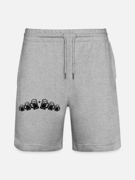 Bier Bierglas Symbol - Stanley/Stella Unisex Bio Joggingshorts Trainer - Grau meliert