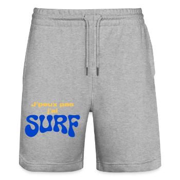 J'peux pas j'ai SURF - Short de jogging bio TRAINER Stanley/Stella unisexe - gris chiné - Devant - Nik (191cm) & Marisol (170cm)