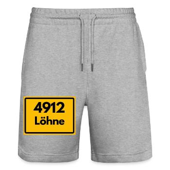 ALTE POSTLEITZAHL 4912 PLZ 32584 LÖHNE NRW - Stanley/Stella Unisex Bio Joggingshorts Trainer  - Grau meliert - Vorne - Nik (191cm) & Marisol (170cm)