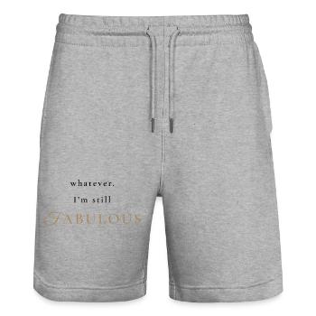 Whatever I'm still Fabulous - Elegant Luxury Quote - Stanley/Stella Trainer Unisex Organic Jogging Shorts - heather grey - Front - Nik (191cm) & Marisol (170cm)