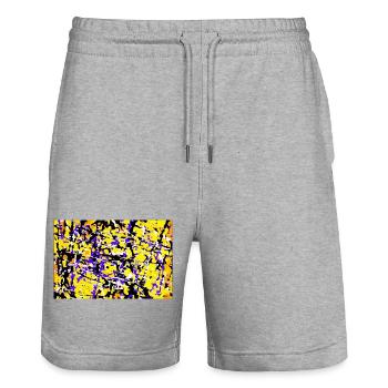 Xanthopsia - Stanley/Stella Trainer Unisex Organic Jogging Shorts - heather grey - Front - Nik (191cm) & Marisol (170cm)