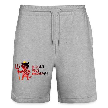 Diable Vélo Encourage - Short de jogging bio TRAINER Stanley/Stella unisexe - gris chiné - Devant - Nik (191cm) & Marisol (170cm)