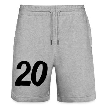 20 - Stanley/Stella Trainer Unisex Organic Jogging Shorts - heather grey - Front - Nik (191cm) & Marisol (170cm)