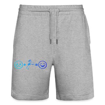 Pickleball scene Geschenk für Pickleballsport Fans - Stanley/Stella Unisex Bio Joggingshorts Trainer  - Grau meliert - Vorne - Nik (191cm) & Marisol (170cm)