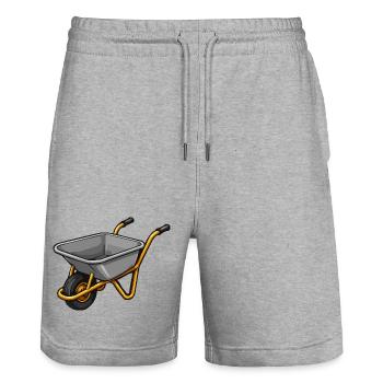 Garten Schubwagen Cartoon - Stanley/Stella Unisex Bio Joggingshorts Trainer  - Grau meliert - Vorne - Nik (191cm) & Marisol (170cm)
