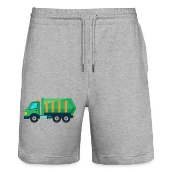 Garbage truk - Stanley/Stella Trainer Unisex Organic Jogging Shorts - heather grey - Front - Nik (191cm) & Marisol (170cm)