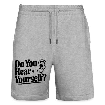Do You Hear Yourself? - Stanley/Stella Trainer Unisex Organic Jogging Shorts - heather grey - Front - Nik (191cm) & Marisol (170cm)