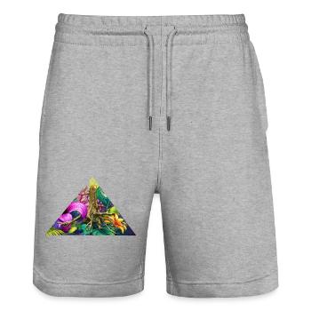 Racines Tropicales Arc-en-Ciel - Short de jogging bio TRAINER Stanley/Stella unisexe - gris chiné - Devant - Nik (191cm) & Marisol (170cm)