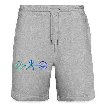 Geschenkidee für eine Running mit Running - Stanley/Stella Unisex Bio Joggingshorts Trainer  - Grau meliert - Vorne - Nik (191cm) & Marisol (170cm)