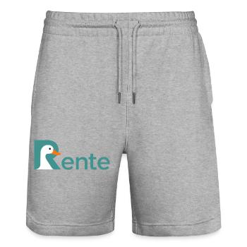 Die Legende Ist In Rente Lustiger Rentner Spruch - Stanley/Stella Unisex Bio Joggingshorts Trainer  - Grau meliert - Vorne - Nik (191cm) & Marisol (170cm)