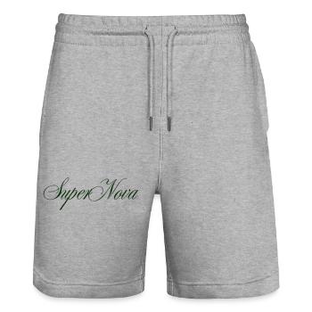 SuperNova-Zeichen - Stanley/Stella Unisex Bio Joggingshorts Trainer  - Grau meliert - Vorne - Nik (191cm) & Marisol (170cm)