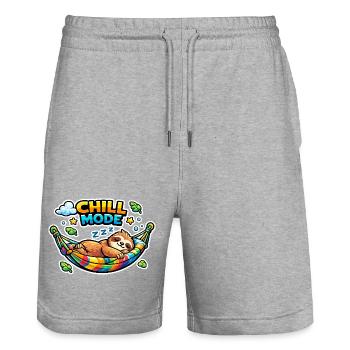 Chill mode sloth in hammock - Stanley/Stella Trainer Unisex Organic Jogging Shorts - heather grey - Front - Nik (191cm) & Marisol (170cm)