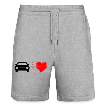 Car Heartbeat Lifeline – Automobil-Leidenschaft Kunst - Stanley/Stella Unisex Bio Joggingshorts Trainer  - Grau meliert - Vorne - Nik (191cm) & Marisol (170cm)